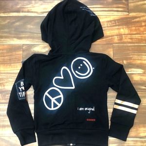 PLW Black Zip Hoodie, Sz 7/8